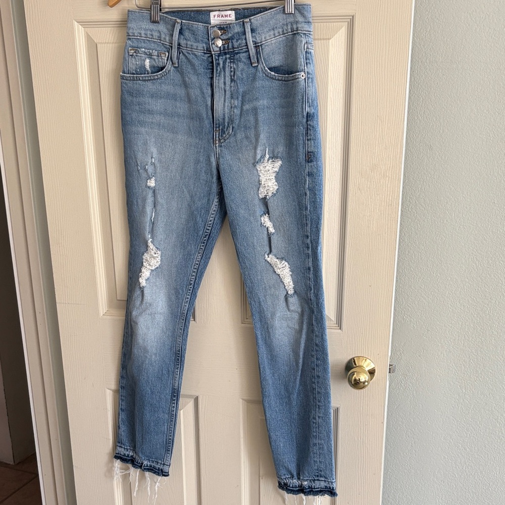 Blue Distressed Women Jeans